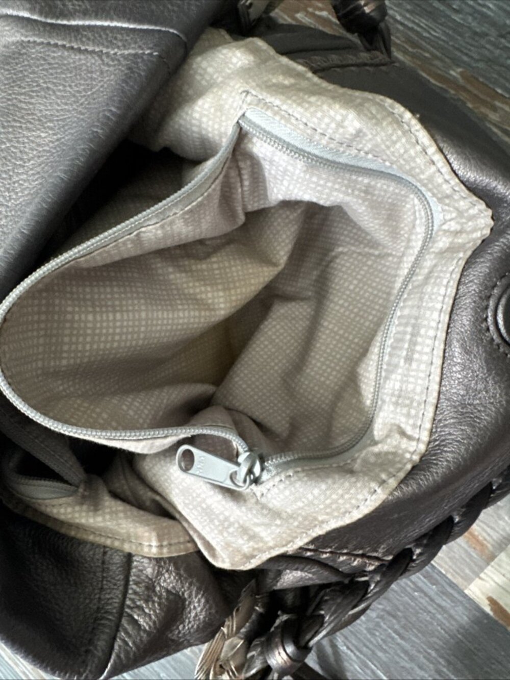 Brighton Anju Bag Masterpiece Collection Pewter Purse Hobo Leather Embellished - Picture 9 of 14